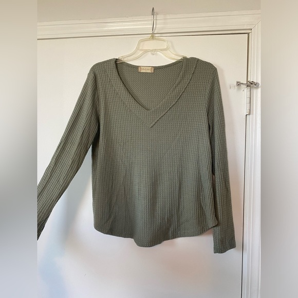Altar'd State Thermal Waffle Knit Top size M - Picture 1 of 5
